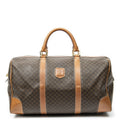 Celine Vintage Travel Boston Brown Macadam Canvas Luggage Tag