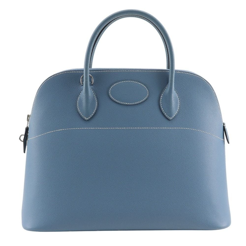 Hermes Bolide 35 2-Way Shoulder Veau Epsom Blue Jean Silver Handbag