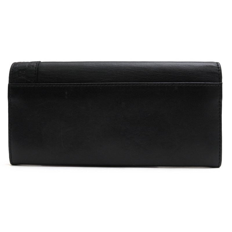 Gucci Long Wallet Women Leather Black Mistral GG Shape Pressed — view 2