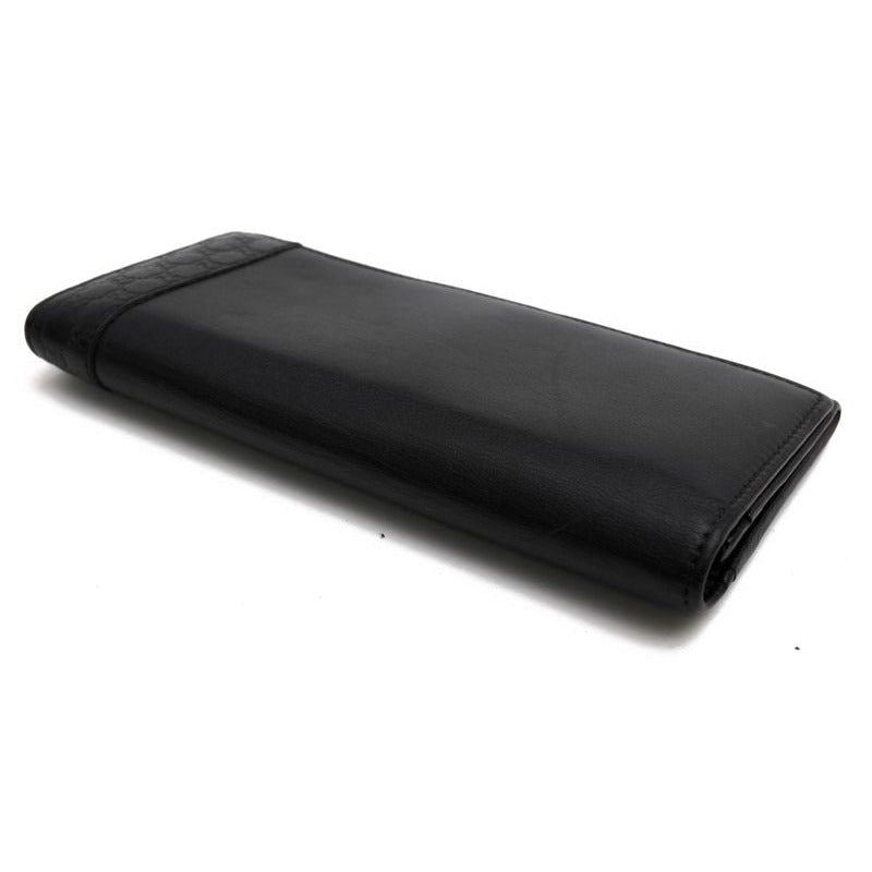Gucci Long Wallet Women Leather Black Mistral GG Shape Pressed — view 4
