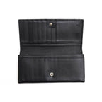 Gucci Long Wallet Women Leather Black Mistral GG Shape Pressed — view 5