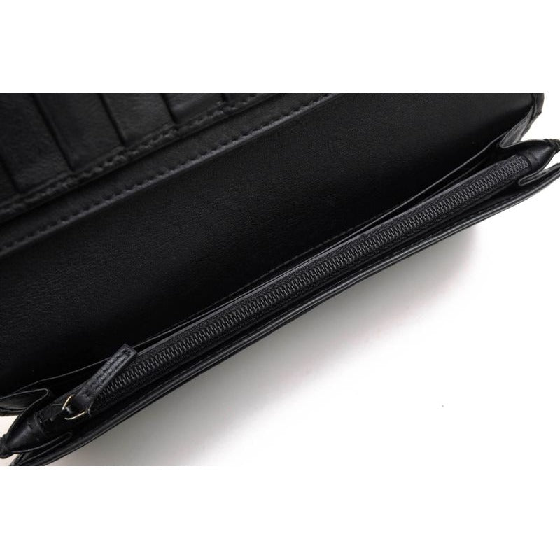 Gucci Long Wallet Women Leather Black Mistral GG Shape Pressed — view 7
