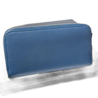 Prada Saffiano Triangle Zip Around Wallet Blue — view 2