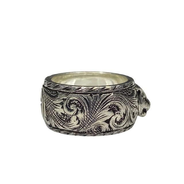 Gucci Cat Head Ring Jewelry Animal SV 925 Silver 8 — view 3