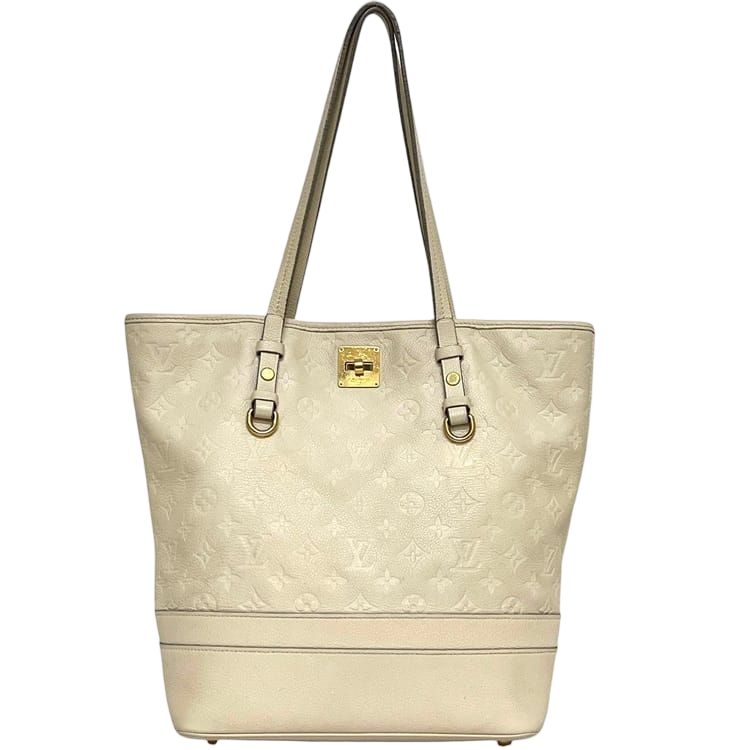 Louis Vuitton Tote Citadines PM Monogram Empreinte Leather Neige Beige