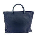Prada Plastic Handle Nylon Black Tote Silver