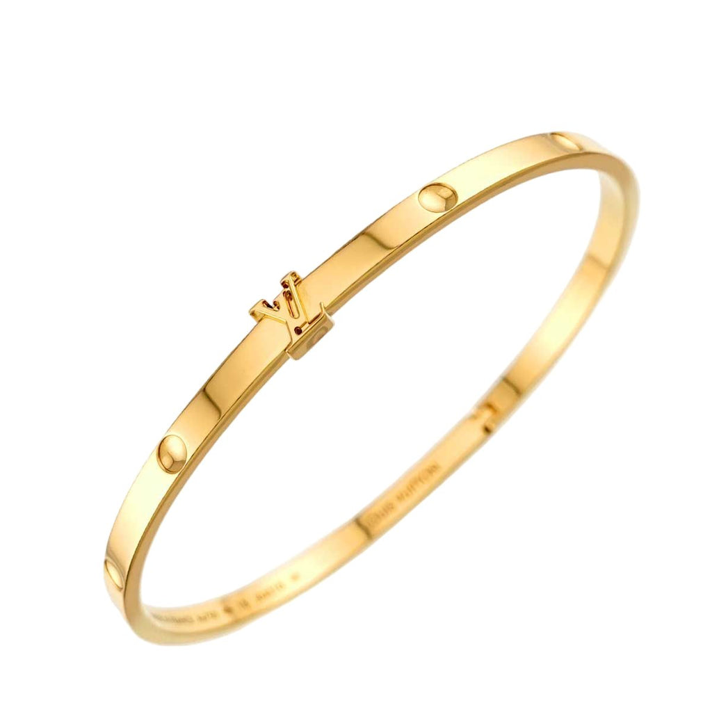 Louis Vuitton Empreinte 18 cm Bangle Bracelet 18k YG Yellow Gold