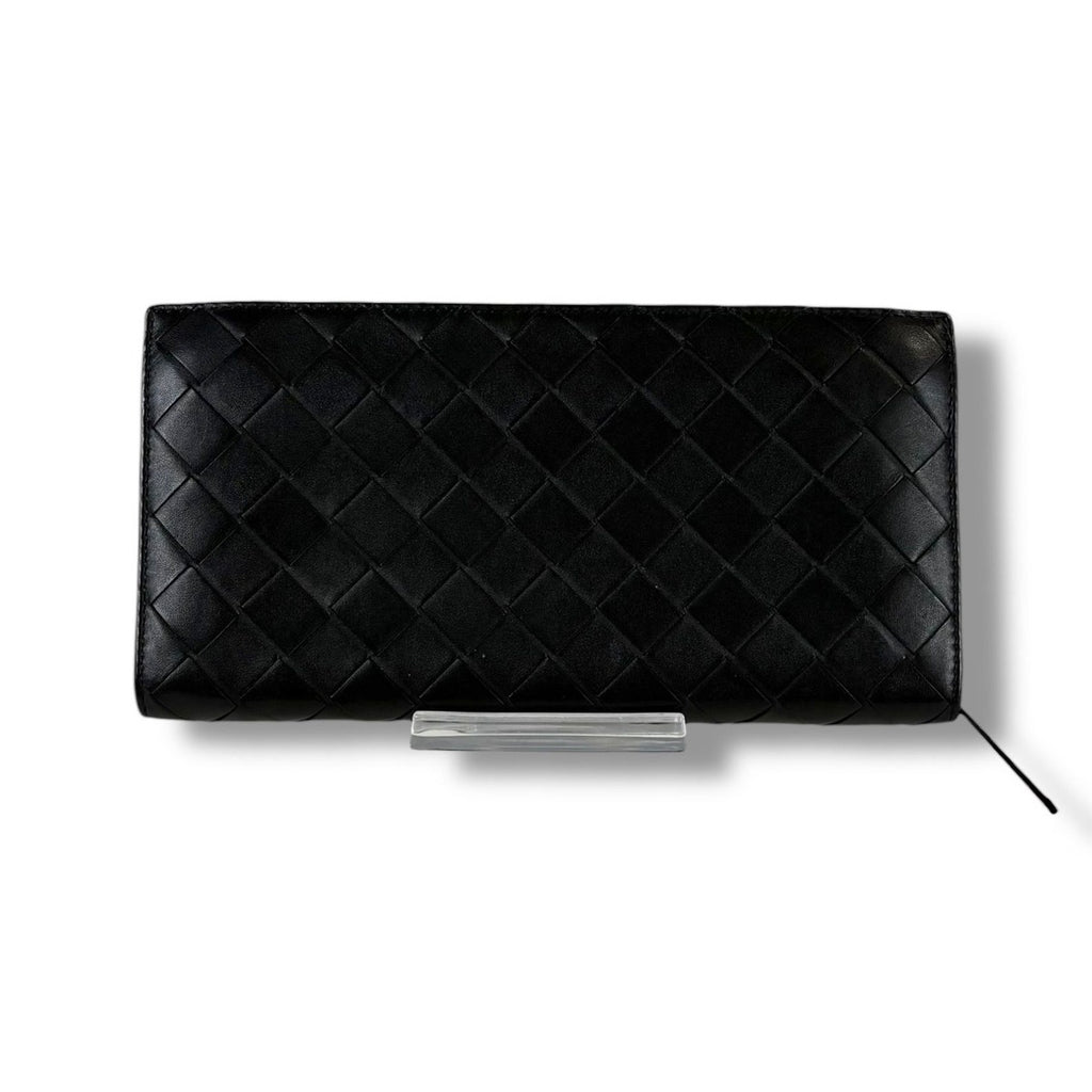 Bottega Veneta Long Wallet Zip Around Black Intrecciato Leather — view 3
