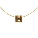 Hermes Cage de Ash Cube Necklace Gold Plated