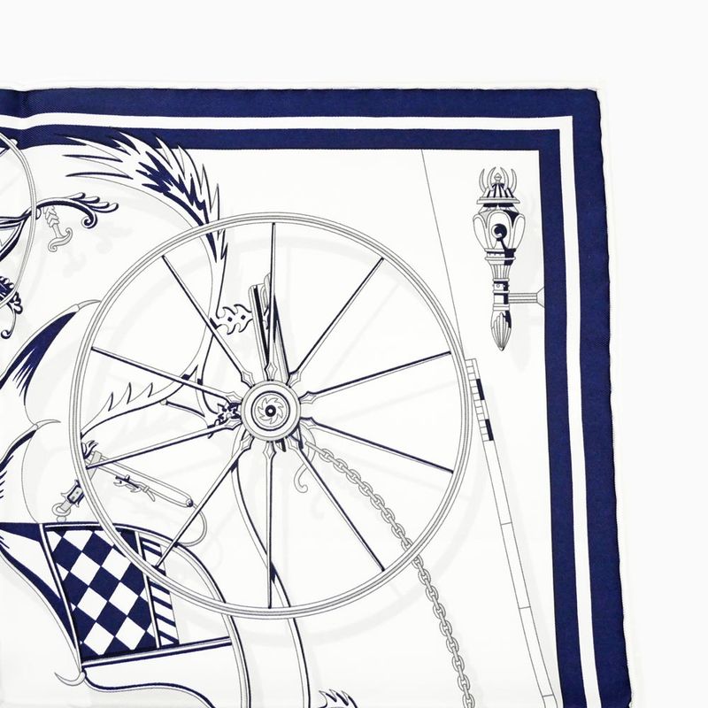 Hermes Gavroche 45 Scarf Voitures En Equilibre Silk Daisuke Nomura — view 6