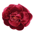 Chanel Brooch Camellia Velour Red Corsage