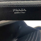 Prada Zip Around Long Wallet Black Leather — view 6