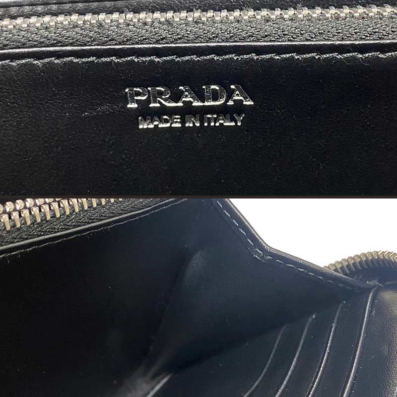 Prada Zip Around Long Wallet Black Leather — view 6