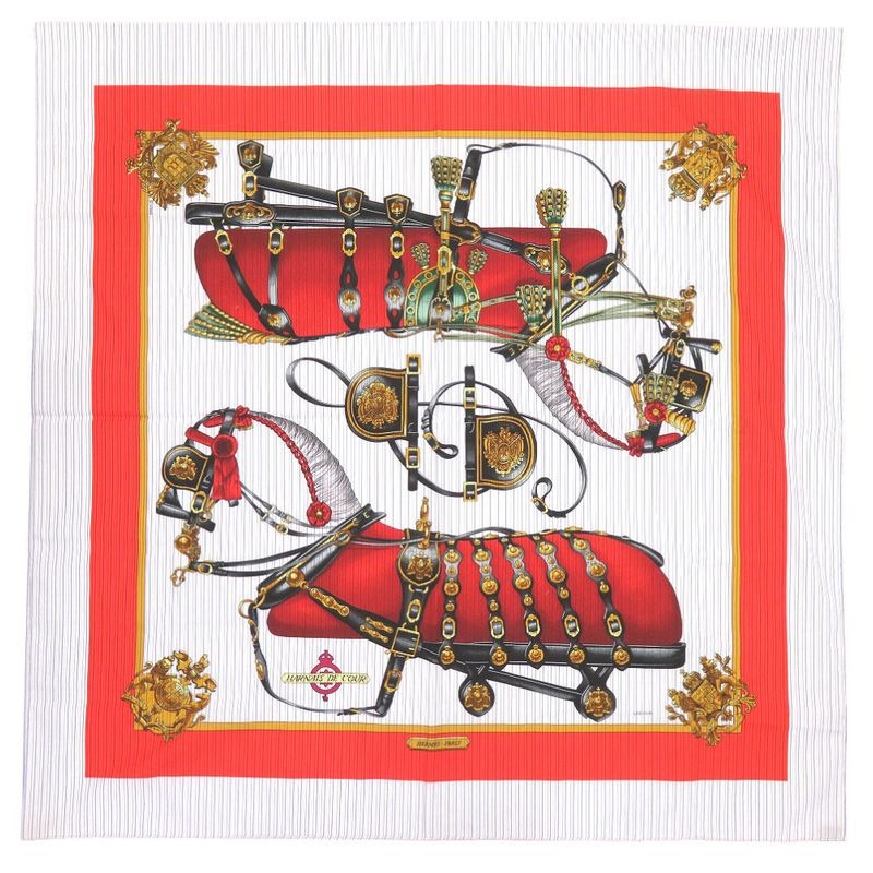 Hermes Comme Des Garcons Collaboration Harnais de COUR Cotton Blue Scarf