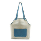 Hermes Jardinier PM Tote Bag Toile Ash Leather Blue