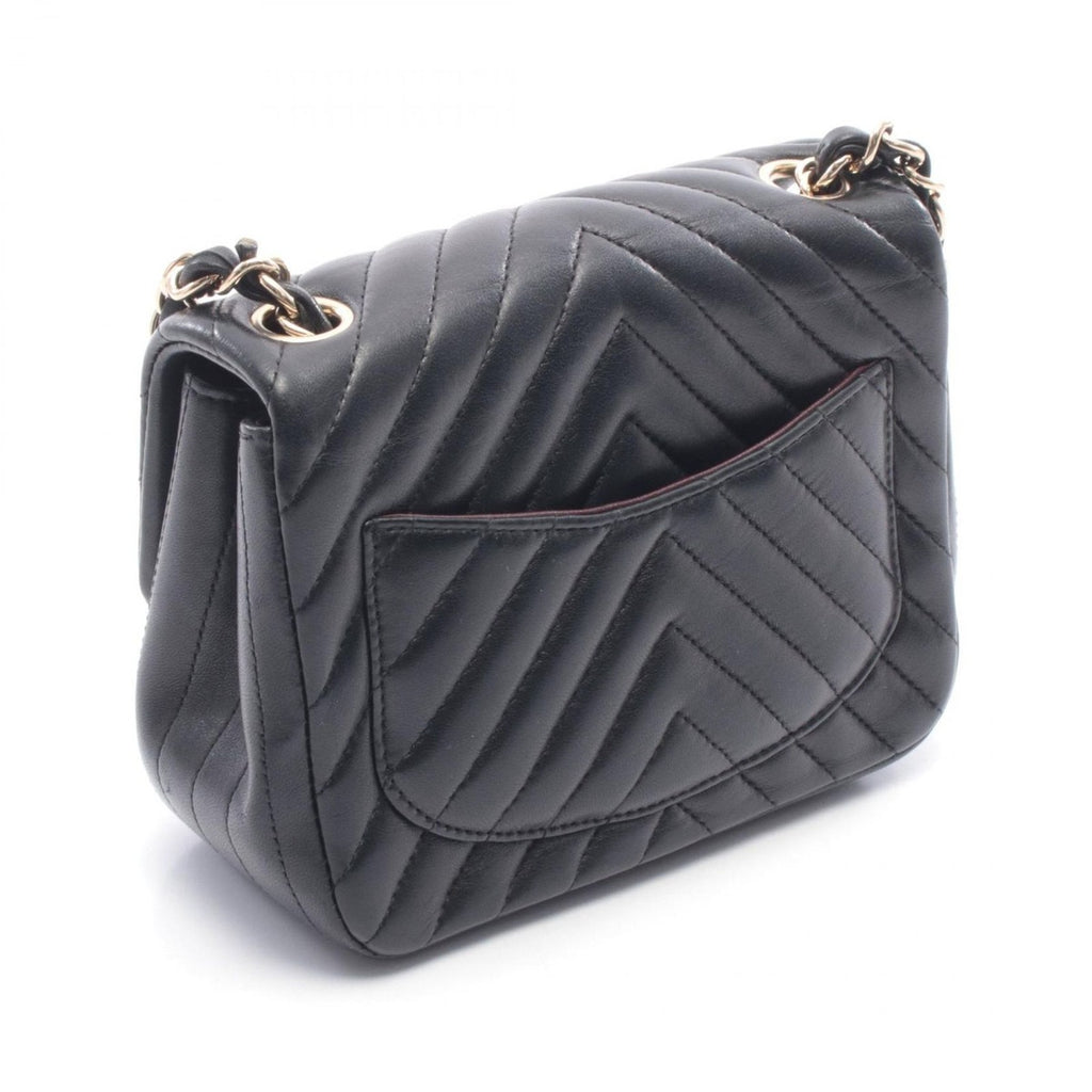 Chanel Shoulder Bag Chevron Stitch Mini Black Lambskin — view 2