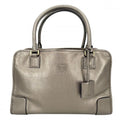 Loewe Anagram Amazona 36 Mini Boston Bag Shoulder Metallic Leather Gold