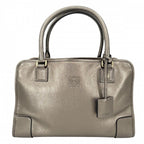 Loewe Anagram Amazona 36 Mini Boston Bag Shoulder Metallic Leather Gold