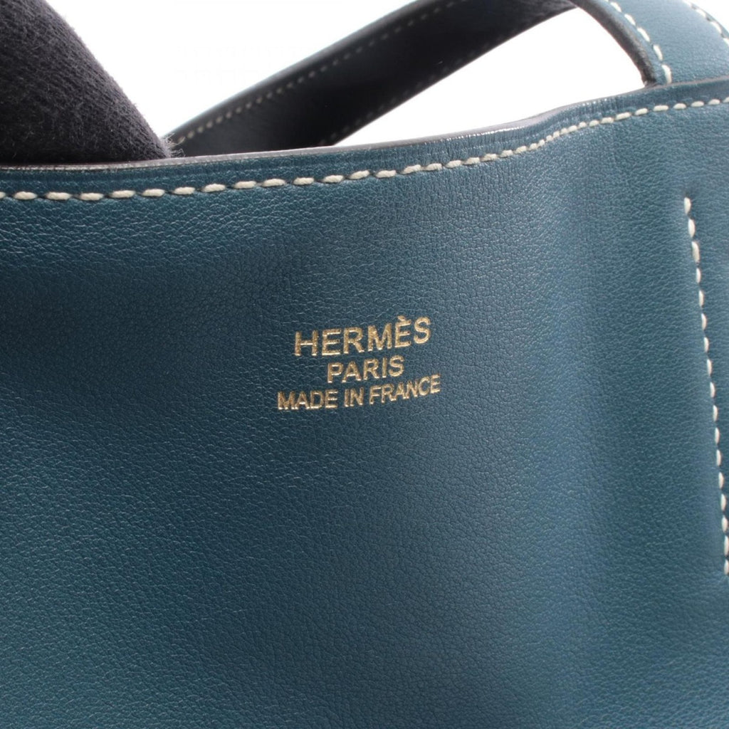 Hermes Tote Double Sens 28 Navy Blue Thalassa Leather — view 4