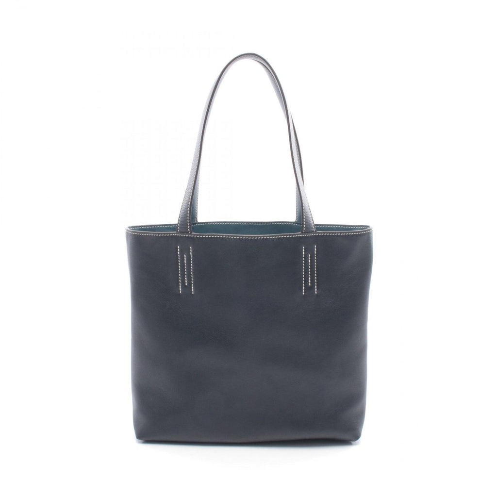 Hermes Tote Double Sens 28 Navy Blue Thalassa Leather — view 5
