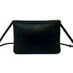 Celine Trio Leather Shoulder Bag Pochette Crossbody Black — view 3