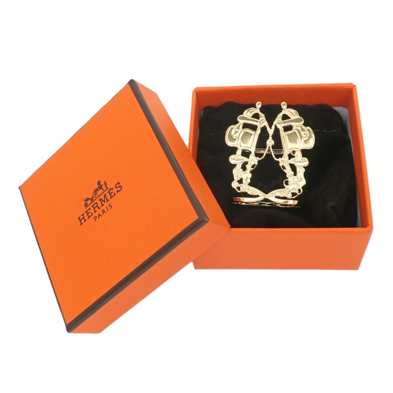 Hermes Scarf Ring 70 Brid De Gala Gold Color Small Accessories — view 8