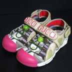 Gucci Mesh Velcro Sandals Size 34 Beige Multicolor