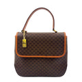 Celine Macadam Leather with Flap Charm Brown Light Handbag Gold