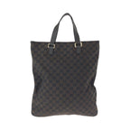 Gucci Brown Gold Hardware GG Canvas Tote Bag Handbag