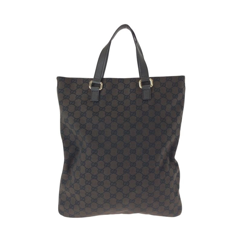 Gucci Brown Gold Hardware GG Canvas Tote Bag Handbag — view 2