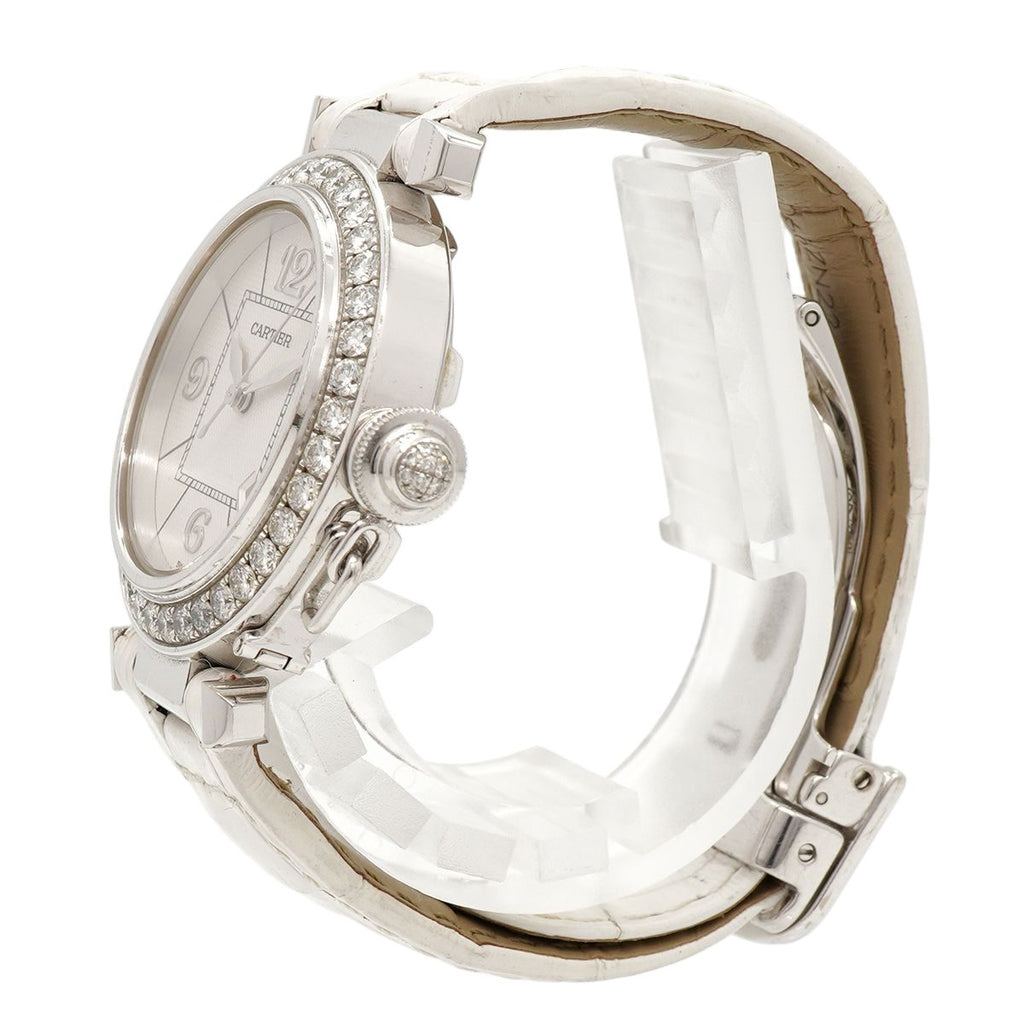 Cartier Pasha Diamond WG Silver Dial Watch — view 2