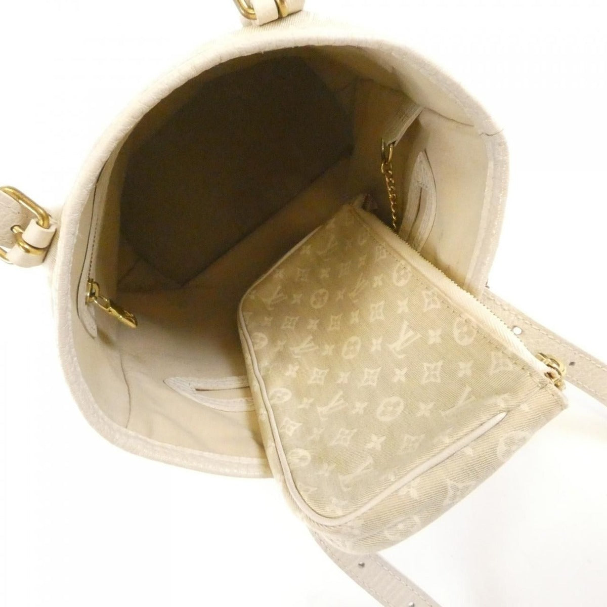 Louis Vuitton Monogram Mini Lin Bucket PM Bag Dune — view 7