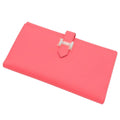 Hermes Bearn Dupri Rose Azalea Silver Epsom Trifold Wallet
