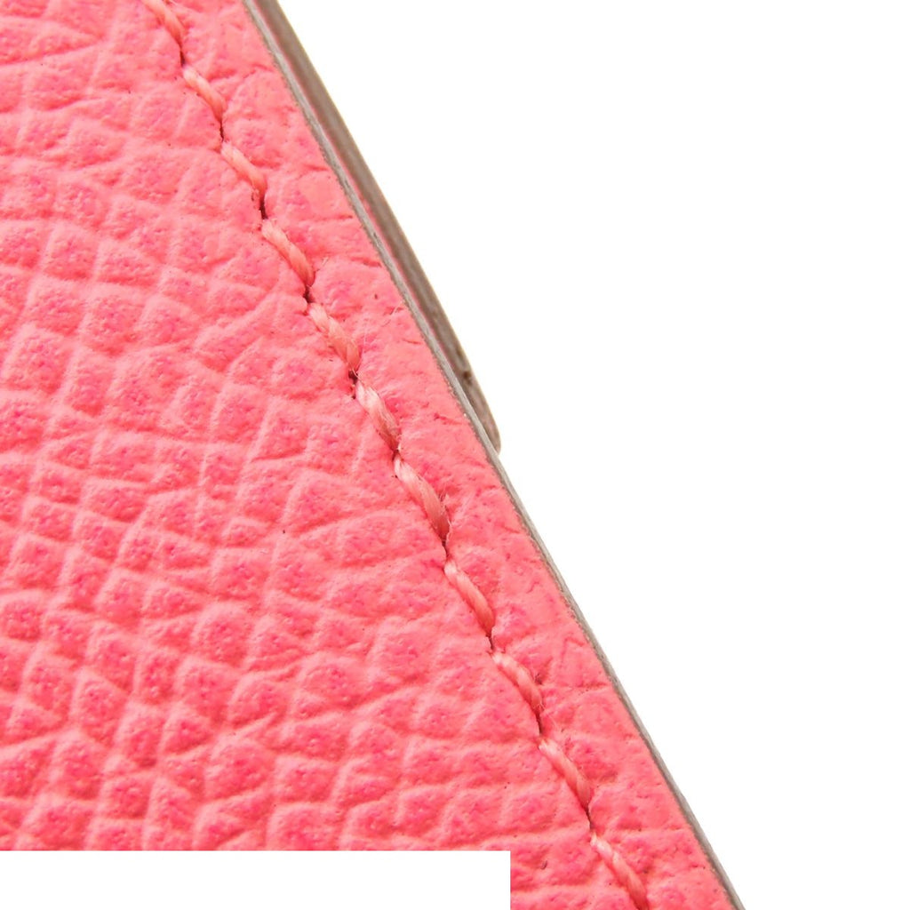Hermes Bearn Dupri Rose Azalea Silver Epsom Trifold Wallet — view 6