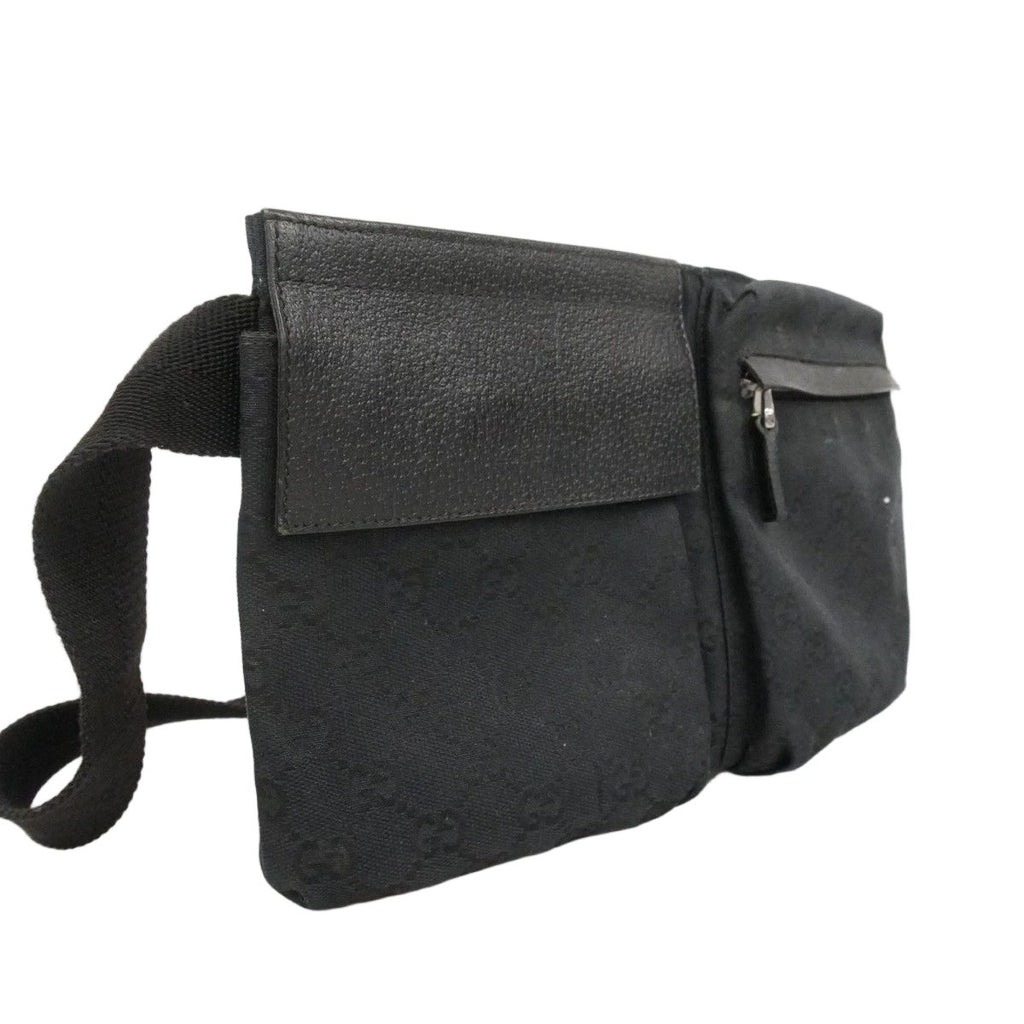 Gucci Waist Bag GG Canvas Black Silver — view 2