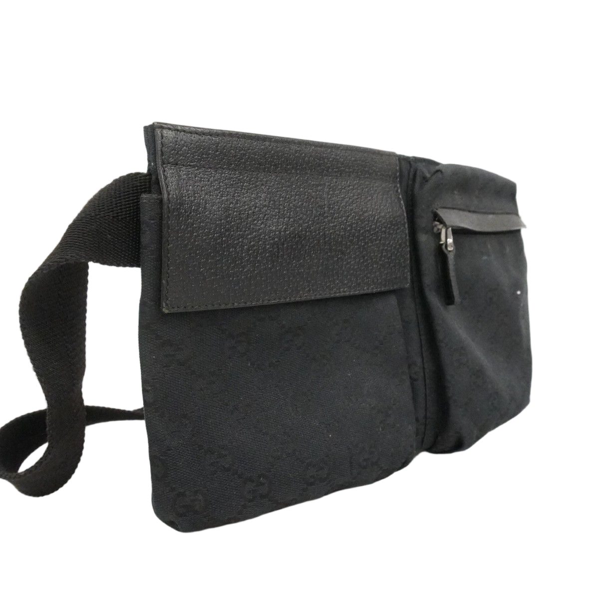 Gucci Waist Bag GG Canvas Black Silver — view 2