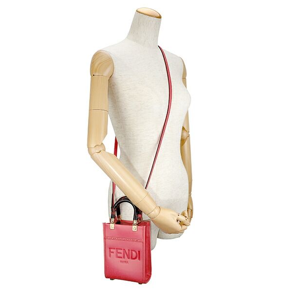 Fendi Shoulder Bag Mini Sunshine Shopper Pink — view 6