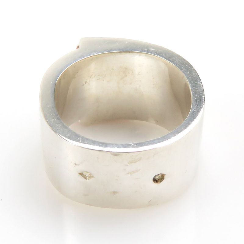 Hermes Charniere Rouge Silver Ring — view 7