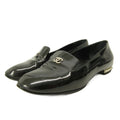 Chanel Opera Shoes Pearl Decoration CC Logo Patent Leather 36.5 Black