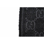 Gucci Muffler Winter Scarf Wool Silk GG Pattern Webbing Line Shawl — view 4