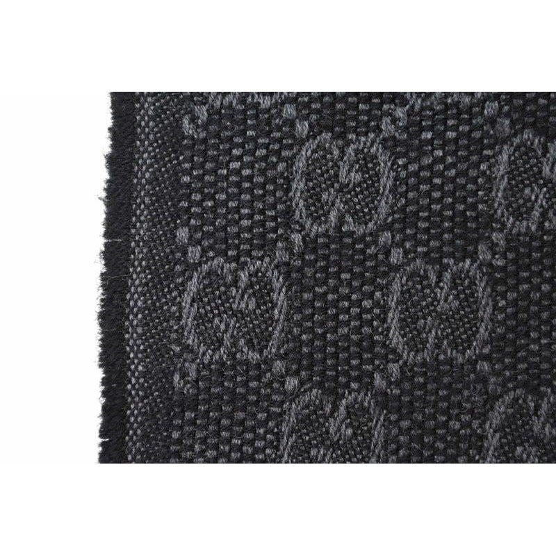 Gucci Muffler Winter Scarf Wool Silk GG Pattern Webbing Line Shawl — view 5