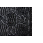Gucci Muffler Winter Scarf Wool Silk GG Pattern Webbing Line Shawl — view 6