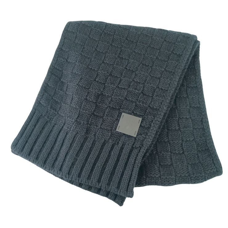 Louis Vuitton Scarf Echarpe Helsinki Black Cashmere Leather