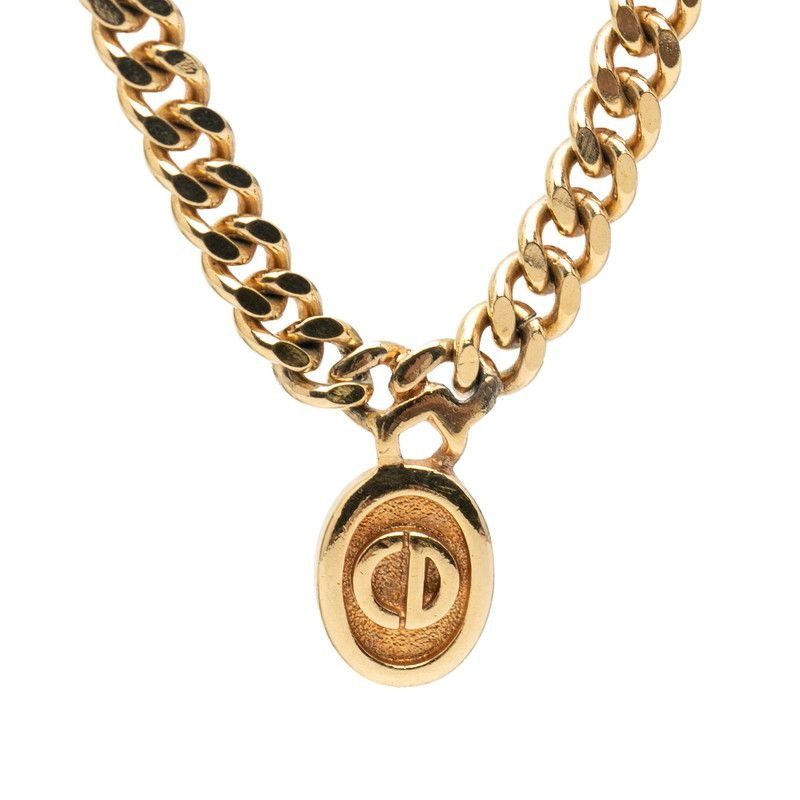 Dior CD Logo Chain Necklace Gold Plated