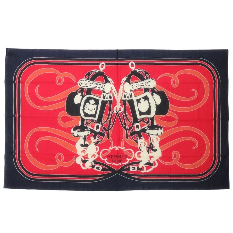 Hermes Ceremonial Maitre D'or Cotton Multicolor Scarf 0016