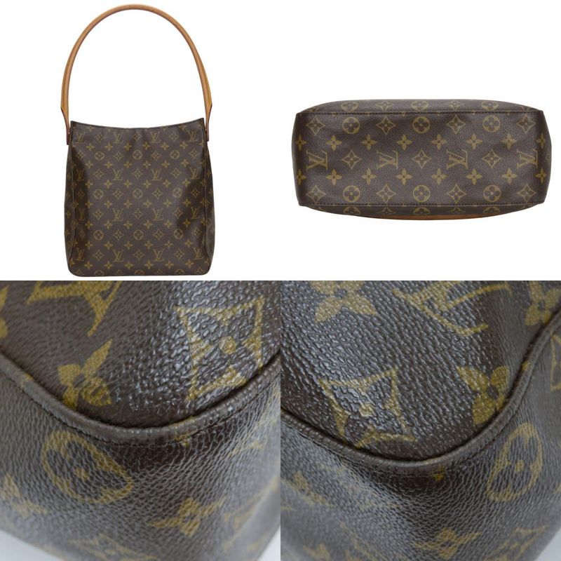Louis Vuitton Shoulder Bag Looping GM Monogram Nubuck Brown — view 3