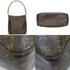 Louis Vuitton Shoulder Bag Looping GM Monogram Nubuck Brown — view 3