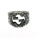 Gucci Silver Interlocking Arabesque Ring 925 Engraved