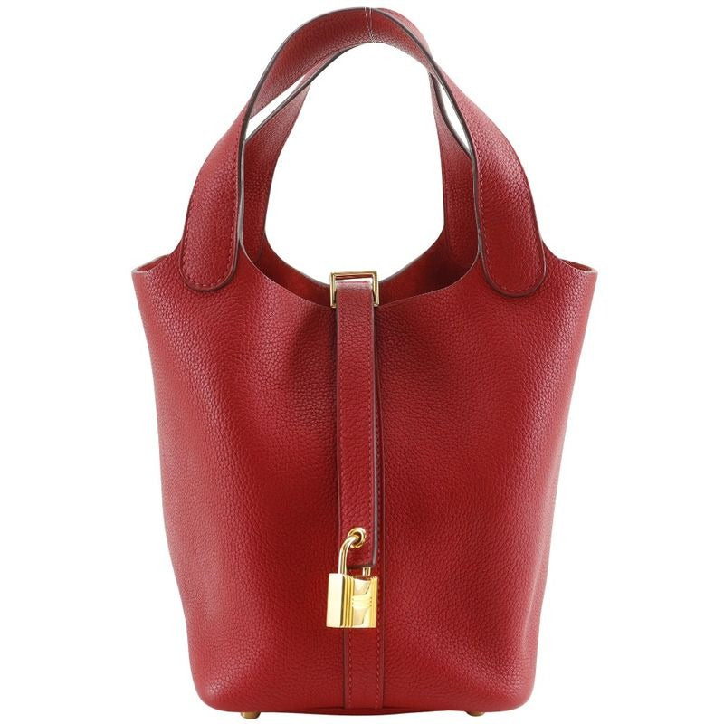 Hermes Picotin Lock 18 PM Taurillon Maurice Red Gold Hardware C Handbag