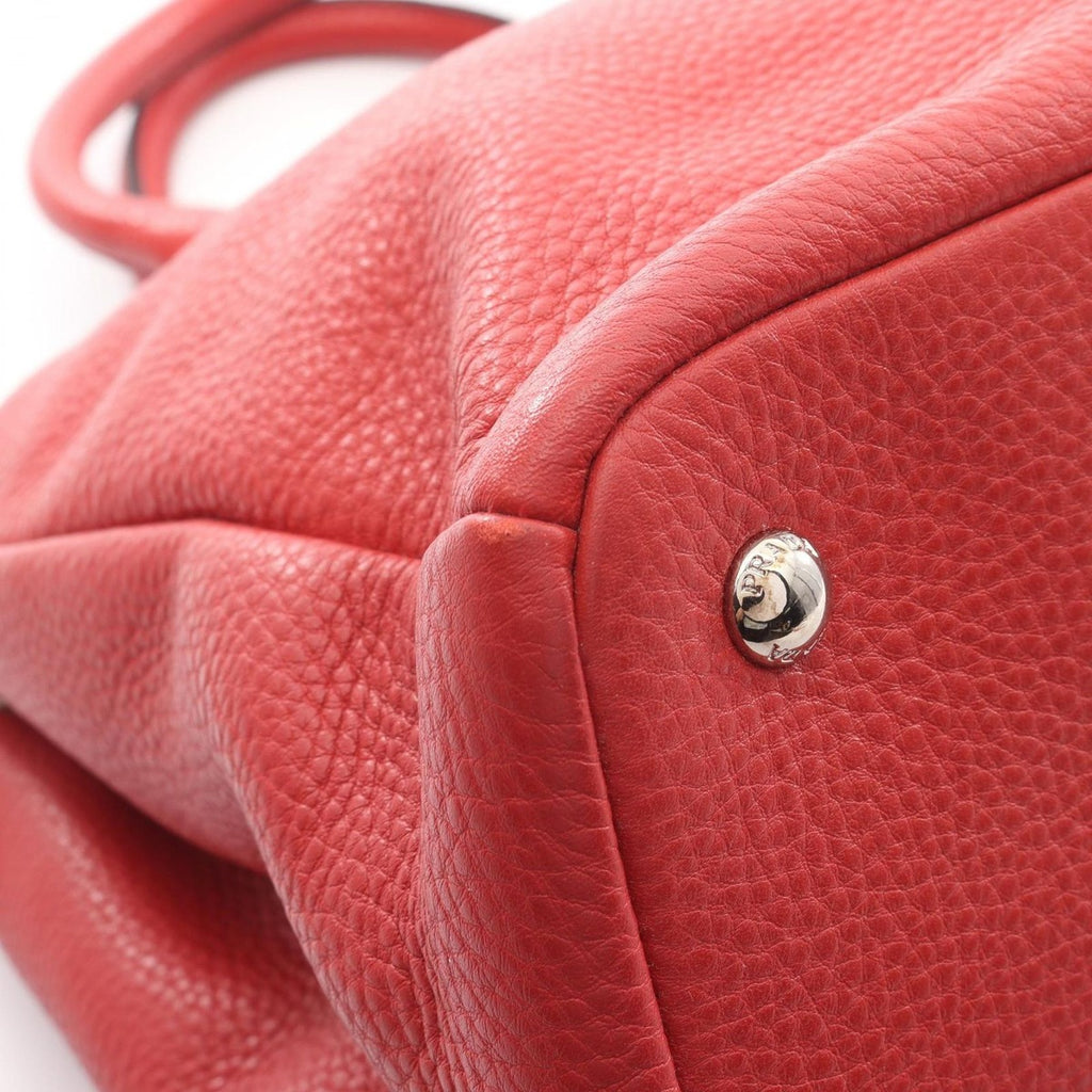 Prada Handbag Vitello Daino Red Leather 2-Way Hand B — view 5